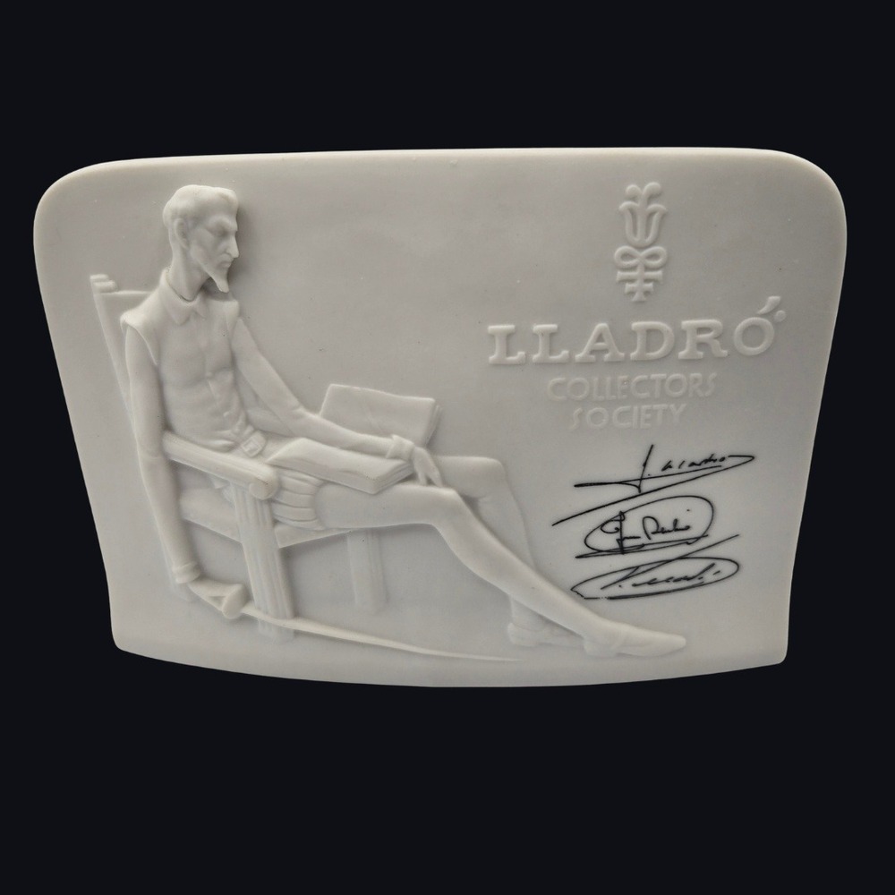 Lladro Don Quixote Collectors Society Plaque OS White Matte Porcelain Signed